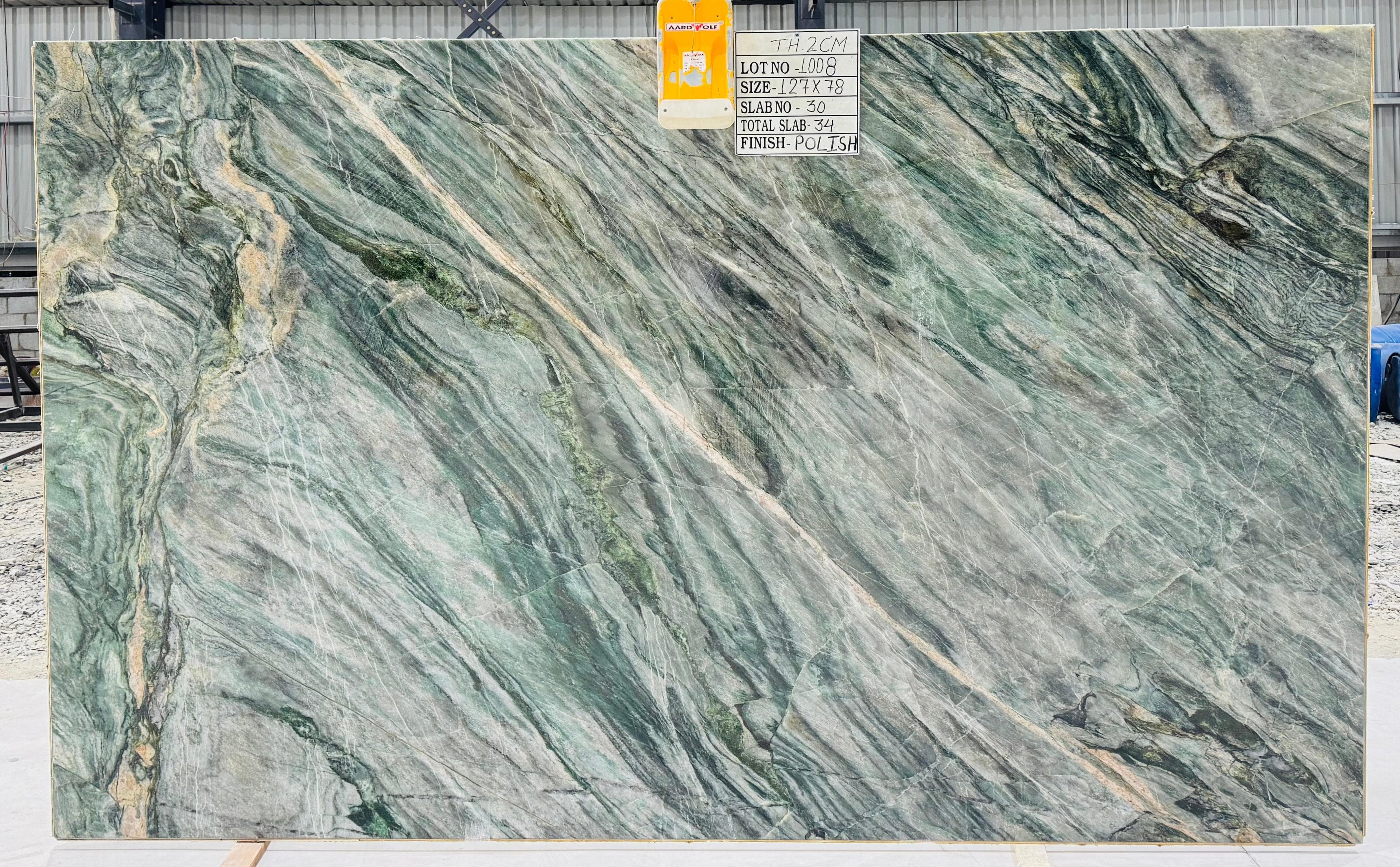 OCEAN GREEN 2CM HONED